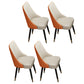 Scandinavian Style Leather Dining Armless Chairs Parsons Upholstered Chair (Set of 4) White-Saffron Clearhalo ' kitchen&dining_furn' 'Dining Chairs' 'Dining Tables & Seating' 'dining_chair' 'furn' 'furn_dining_chair' 'Furniture' 'furniture_dining_chair' 'Kitchen & Dining Furniture' 'kitchen' 4140575