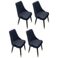 Scandinavian Style Leather Dining Armless Chairs Parsons Upholstered Chair (Set of 4) Dark Blue Clearhalo ' kitchen&dining_furn' 'Dining Chairs' 'Dining Tables & Seating' 'dining_chair' 'furn' 'furn_dining_chair' 'Furniture' 'furniture_dining_chair' 'Kitchen & Dining Furniture' 'kitchen' 4140577