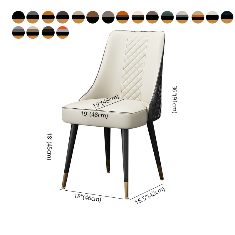 Scandinavian Style Leather Dining Armless Chairs Parsons Upholstered Chair (Set of 4) Clearhalo ' kitchen&dining_furn' 'Dining Chairs' 'Dining Tables & Seating' 'dining_chair' 'furn' 'furn_dining_chair' 'Furniture' 'furniture_dining_chair' 'Kitchen & Dining Furniture' 'kitchen' 4140583