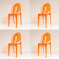 Scandinavian Style Dining Side Chair Open Back Plastic Dining Armless Chairs (Set of 4) Orange Clearhalo ' kitchen&dining_furn' 'Dining Chairs' 'Dining Tables & Seating' 'dining_chair' 'furn' 'furn_dining_chair' 'Furniture' 'furniture_dining_chair' 'Kitchen & Dining Furniture' 'kitchen' 4140592