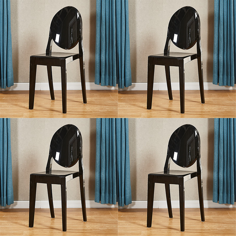 Scandinavian Style Dining Side Chair Open Back Plastic Dining Armless Chairs (Set of 4) Black Clearhalo ' kitchen&dining_furn' 'Dining Chairs' 'Dining Tables & Seating' 'dining_chair' 'furn' 'furn_dining_chair' 'Furniture' 'furniture_dining_chair' 'Kitchen & Dining Furniture' 'kitchen' 4140594