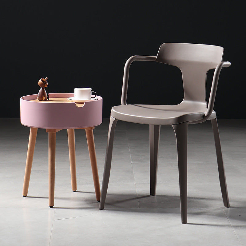 Contemporary Style Plastic Chair Kitchen Slat Back Arm Chairs (Set of 2) Clearhalo ' kitchen&dining_furn' 'Dining Chairs' 'Dining Tables & Seating' 'dining_chair' 'furn' 'furn_dining_chair' 'Furniture' 'furniture_dining_chair' 'Kitchen & Dining Furniture' 'kitchen' 4140606