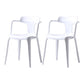 Contemporary Style Plastic Chair Kitchen Slat Back Arm Chairs (Set of 2) White Clearhalo ' kitchen&dining_furn' 'Dining Chairs' 'Dining Tables & Seating' 'dining_chair' 'furn' 'furn_dining_chair' 'Furniture' 'furniture_dining_chair' 'Kitchen & Dining Furniture' 'kitchen' 4140614
