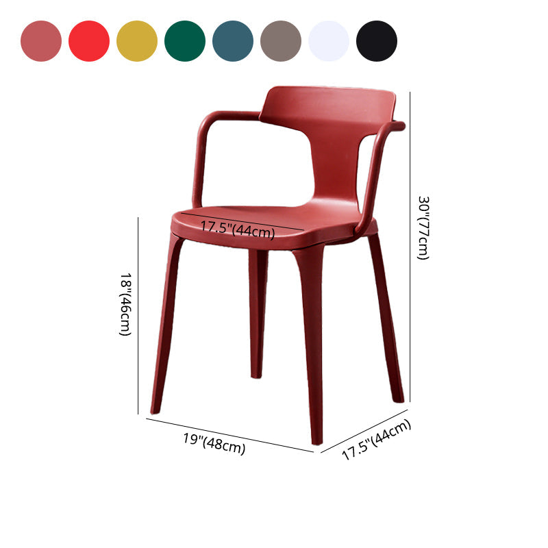 Contemporary Style Plastic Chair Kitchen Slat Back Arm Chairs (Set of 2) Clearhalo ' kitchen&dining_furn' 'Dining Chairs' 'Dining Tables & Seating' 'dining_chair' 'furn' 'furn_dining_chair' 'Furniture' 'furniture_dining_chair' 'Kitchen & Dining Furniture' 'kitchen' 4140620