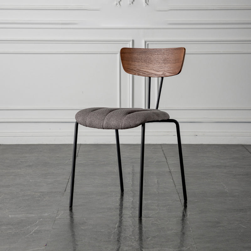 Industrial Style Dining Chairs Kitchen Armless Side Chairs with Metal Legs Dark Gray 1 Piece Clearhalo ' kitchen&dining_furn' 'Dining Chairs' 'Dining Tables & Seating' 'dining_chair' 'furn' 'furn_dining_chair' 'Furniture' 'furniture_dining_chair' 'Kitchen & Dining Furniture' 'kitchen' 4140622