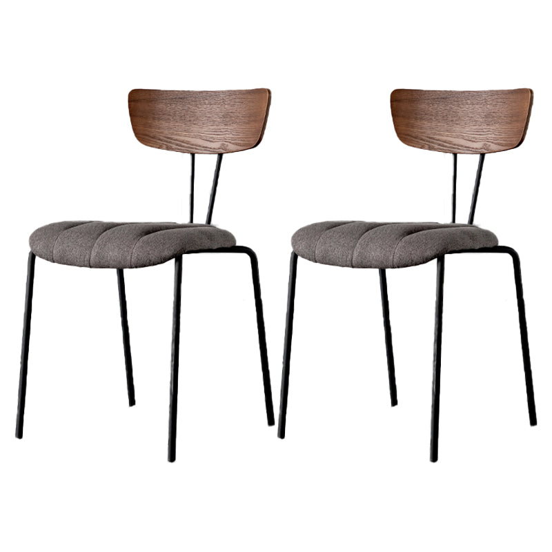 Industrial Style Dining Chairs Kitchen Armless Side Chairs with Metal Legs Dark Gray 2 Piece Set Clearhalo ' kitchen&dining_furn' 'Dining Chairs' 'Dining Tables & Seating' 'dining_chair' 'furn' 'furn_dining_chair' 'Furniture' 'furniture_dining_chair' 'Kitchen & Dining Furniture' 'kitchen' 4140624