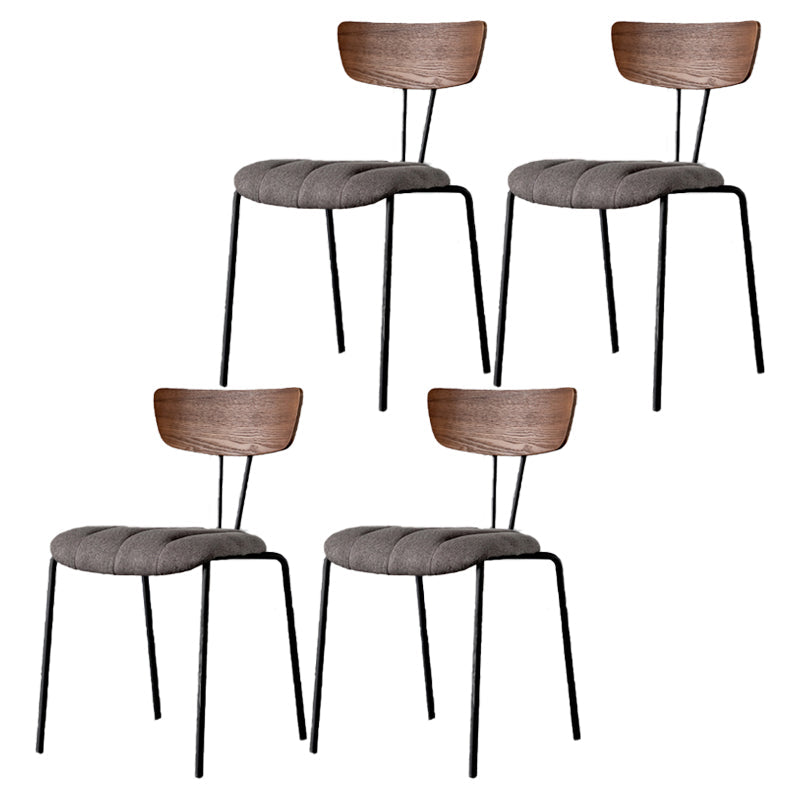Industrial Style Dining Chairs Kitchen Armless Side Chairs with Metal Legs Dark Gray 4 Piece Set Clearhalo ' kitchen&dining_furn' 'Dining Chairs' 'Dining Tables & Seating' 'dining_chair' 'furn' 'furn_dining_chair' 'Furniture' 'furniture_dining_chair' 'Kitchen & Dining Furniture' 'kitchen' 4140625