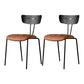 Industrial Style Dining Chairs Kitchen Armless Side Chairs with Metal Legs Dark Brown 2 Piece Set Clearhalo ' kitchen&dining_furn' 'Dining Chairs' 'Dining Tables & Seating' 'dining_chair' 'furn' 'furn_dining_chair' 'Furniture' 'furniture_dining_chair' 'Kitchen & Dining Furniture' 'kitchen' 4140635