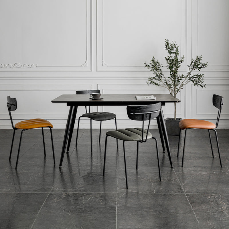 Industrial Style Dining Chairs Kitchen Armless Side Chairs with Metal Legs Clearhalo ' kitchen&dining_furn' 'Dining Chairs' 'Dining Tables & Seating' 'dining_chair' 'furn' 'furn_dining_chair' 'Furniture' 'furniture_dining_chair' 'Kitchen & Dining Furniture' 'kitchen' 4140636