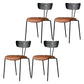 Industrial Style Dining Chairs Kitchen Armless Side Chairs with Metal Legs Dark Brown 4 Piece Set Clearhalo ' kitchen&dining_furn' 'Dining Chairs' 'Dining Tables & Seating' 'dining_chair' 'furn' 'furn_dining_chair' 'Furniture' 'furniture_dining_chair' 'Kitchen & Dining Furniture' 'kitchen' 4140637