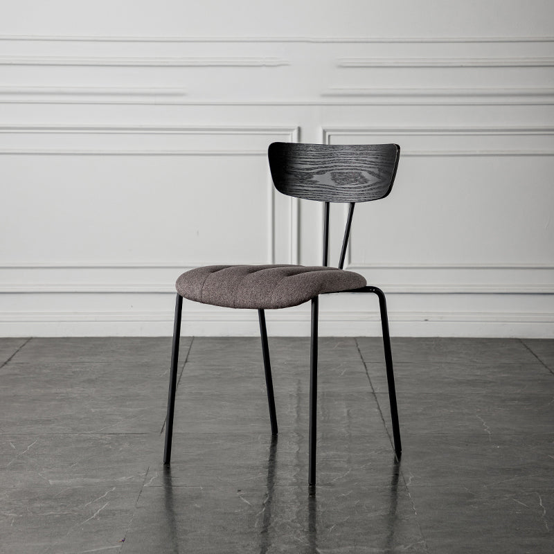 Industrial Style Dining Chairs Kitchen Armless Side Chairs with Metal Legs Dark Gray-Black 1 Piece Clearhalo ' kitchen&dining_furn' 'Dining Chairs' 'Dining Tables & Seating' 'dining_chair' 'furn' 'furn_dining_chair' 'Furniture' 'furniture_dining_chair' 'Kitchen & Dining Furniture' 'kitchen' 4140643