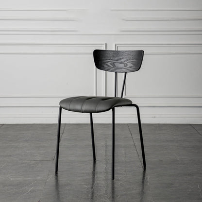 Industrial Style Dining Chairs Kitchen Armless Side Chairs with Metal Legs Light Gray-Black 1 Piece Clearhalo ' kitchen&dining_furn' 'Dining Chairs' 'Dining Tables & Seating' 'dining_chair' 'furn' 'furn_dining_chair' 'Furniture' 'furniture_dining_chair' 'Kitchen & Dining Furniture' 'kitchen' 4140646