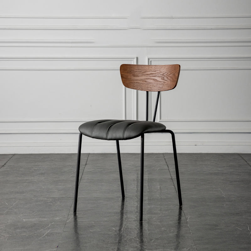 Industrial Style Dining Chairs Kitchen Armless Side Chairs with Metal Legs Gray Coffee 1 Piece Clearhalo ' kitchen&dining_furn' 'Dining Chairs' 'Dining Tables & Seating' 'dining_chair' 'furn' 'furn_dining_chair' 'Furniture' 'furniture_dining_chair' 'Kitchen & Dining Furniture' 'kitchen' 4140649