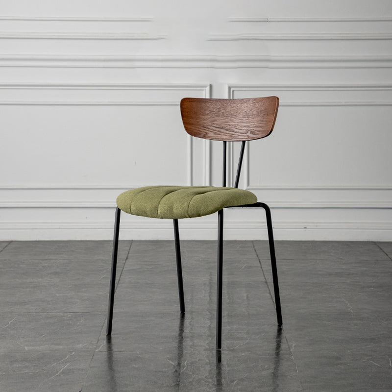 Industrial Style Dining Chairs Kitchen Armless Side Chairs with Metal Legs Green 1 Piece Clearhalo ' kitchen&dining_furn' 'Dining Chairs' 'Dining Tables & Seating' 'dining_chair' 'furn' 'furn_dining_chair' 'Furniture' 'furniture_dining_chair' 'Kitchen & Dining Furniture' 'kitchen' 4140652