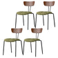 Industrial Style Dining Chairs Kitchen Armless Side Chairs with Metal Legs Green 4 Piece Set Clearhalo ' kitchen&dining_furn' 'Dining Chairs' 'Dining Tables & Seating' 'dining_chair' 'furn' 'furn_dining_chair' 'Furniture' 'furniture_dining_chair' 'Kitchen & Dining Furniture' 'kitchen' 4140654