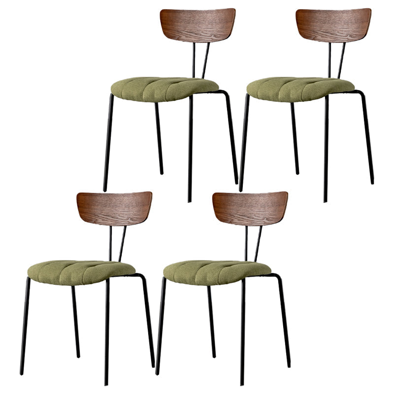 Industrial Style Dining Chairs Kitchen Armless Side Chairs with Metal Legs Green 4 Piece Set Clearhalo ' kitchen&dining_furn' 'Dining Chairs' 'Dining Tables & Seating' 'dining_chair' 'furn' 'furn_dining_chair' 'Furniture' 'furniture_dining_chair' 'Kitchen & Dining Furniture' 'kitchen' 4140654