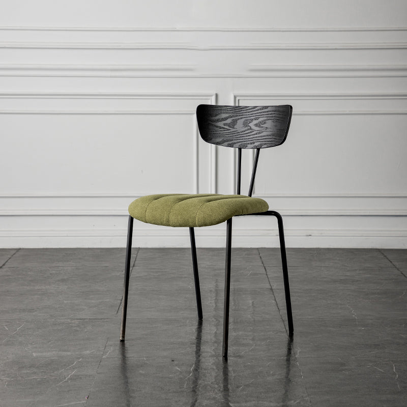 Industrial Style Dining Chairs Kitchen Armless Side Chairs with Metal Legs Dark Army Green 1 Piece Clearhalo ' kitchen&dining_furn' 'Dining Chairs' 'Dining Tables & Seating' 'dining_chair' 'furn' 'furn_dining_chair' 'Furniture' 'furniture_dining_chair' 'Kitchen & Dining Furniture' 'kitchen' 4140658