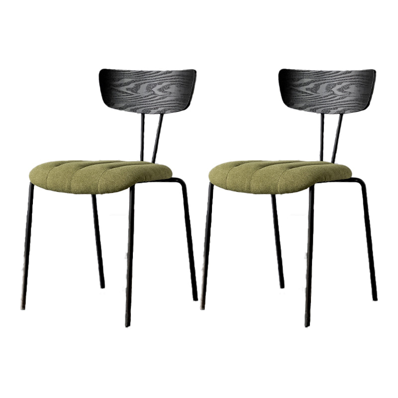 Industrial Style Dining Chairs Kitchen Armless Side Chairs with Metal Legs Dark Army Green 2 Piece Set Clearhalo ' kitchen&dining_furn' 'Dining Chairs' 'Dining Tables & Seating' 'dining_chair' 'furn' 'furn_dining_chair' 'Furniture' 'furniture_dining_chair' 'Kitchen & Dining Furniture' 'kitchen' 4140659