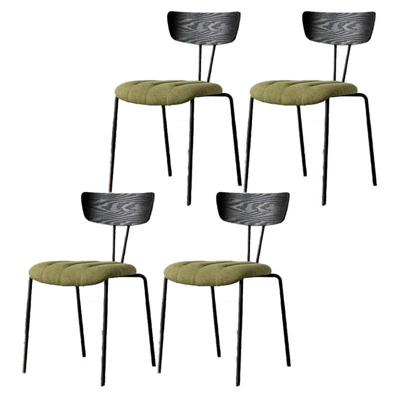 Industrial Style Dining Chairs Kitchen Armless Side Chairs with Metal Legs Dark Army Green 4 Piece Set Clearhalo ' kitchen&dining_furn' 'Dining Chairs' 'Dining Tables & Seating' 'dining_chair' 'furn' 'furn_dining_chair' 'Furniture' 'furniture_dining_chair' 'Kitchen & Dining Furniture' 'kitchen' 4140660