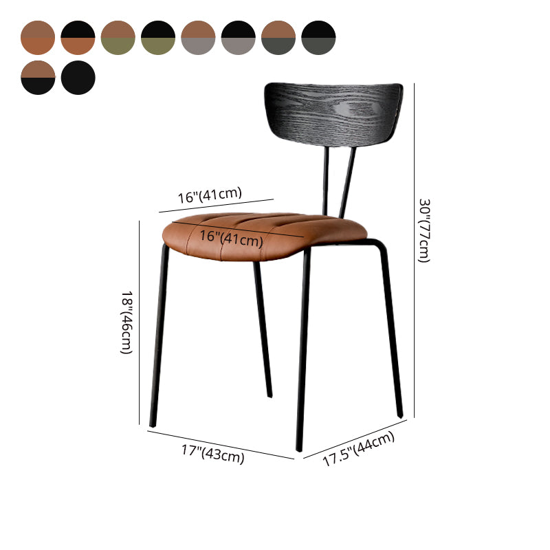 Industrial Style Dining Chairs Kitchen Armless Side Chairs with Metal Legs Clearhalo ' kitchen&dining_furn' 'Dining Chairs' 'Dining Tables & Seating' 'dining_chair' 'furn' 'furn_dining_chair' 'Furniture' 'furniture_dining_chair' 'Kitchen & Dining Furniture' 'kitchen' 4140661