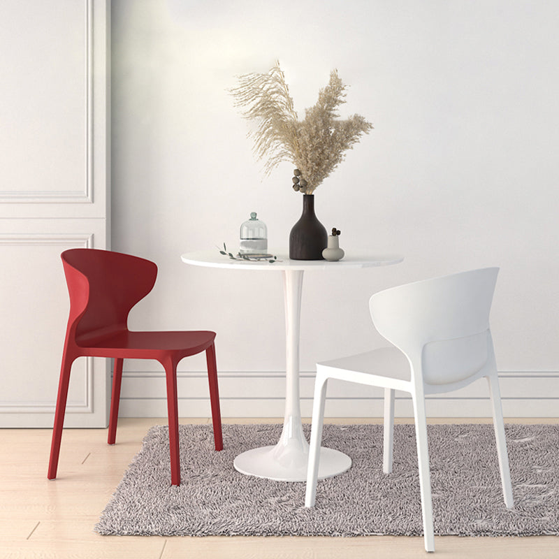 Scandinavian Style Plastic Dining Armless Chairs Wingback Chairs (Set of 4) Clearhalo ' kitchen&dining_furn' 'Dining Chairs' 'Dining Tables & Seating' 'dining_chair' 'furn' 'furn_dining_chair' 'Furniture' 'furniture_dining_chair' 'Kitchen & Dining Furniture' 'kitchen' 4140664