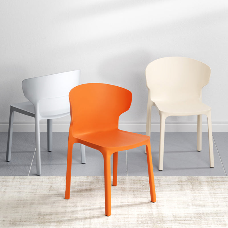 Scandinavian Style Plastic Dining Armless Chairs Wingback Chairs (Set of 4) Clearhalo ' kitchen&dining_furn' 'Dining Chairs' 'Dining Tables & Seating' 'dining_chair' 'furn' 'furn_dining_chair' 'Furniture' 'furniture_dining_chair' 'Kitchen & Dining Furniture' 'kitchen' 4140666