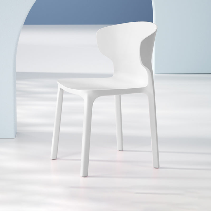 Scandinavian Style Plastic Dining Armless Chairs Wingback Chairs (Set of 4) White 1 Piece Clearhalo ' kitchen&dining_furn' 'Dining Chairs' 'Dining Tables & Seating' 'dining_chair' 'furn' 'furn_dining_chair' 'Furniture' 'furniture_dining_chair' 'Kitchen & Dining Furniture' 'kitchen' 4140668