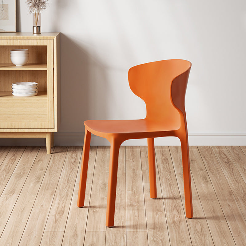 Scandinavian Style Plastic Dining Armless Chairs Wingback Chairs (Set of 4) Clearhalo ' kitchen&dining_furn' 'Dining Chairs' 'Dining Tables & Seating' 'dining_chair' 'furn' 'furn_dining_chair' 'Furniture' 'furniture_dining_chair' 'Kitchen & Dining Furniture' 'kitchen' 4140669