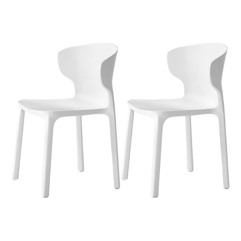 Scandinavian Style Plastic Dining Armless Chairs Wingback Chairs (Set of 4) White 2 Piece Set Clearhalo ' kitchen&dining_furn' 'Dining Chairs' 'Dining Tables & Seating' 'dining_chair' 'furn' 'furn_dining_chair' 'Furniture' 'furniture_dining_chair' 'Kitchen & Dining Furniture' 'kitchen' 4140671