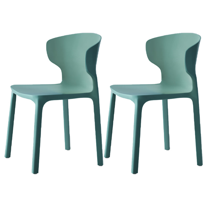 Scandinavian Style Plastic Dining Armless Chairs Wingback Chairs (Set of 4) Green 2 Piece Set Clearhalo ' kitchen&dining_furn' 'Dining Chairs' 'Dining Tables & Seating' 'dining_chair' 'furn' 'furn_dining_chair' 'Furniture' 'furniture_dining_chair' 'Kitchen & Dining Furniture' 'kitchen' 4140677