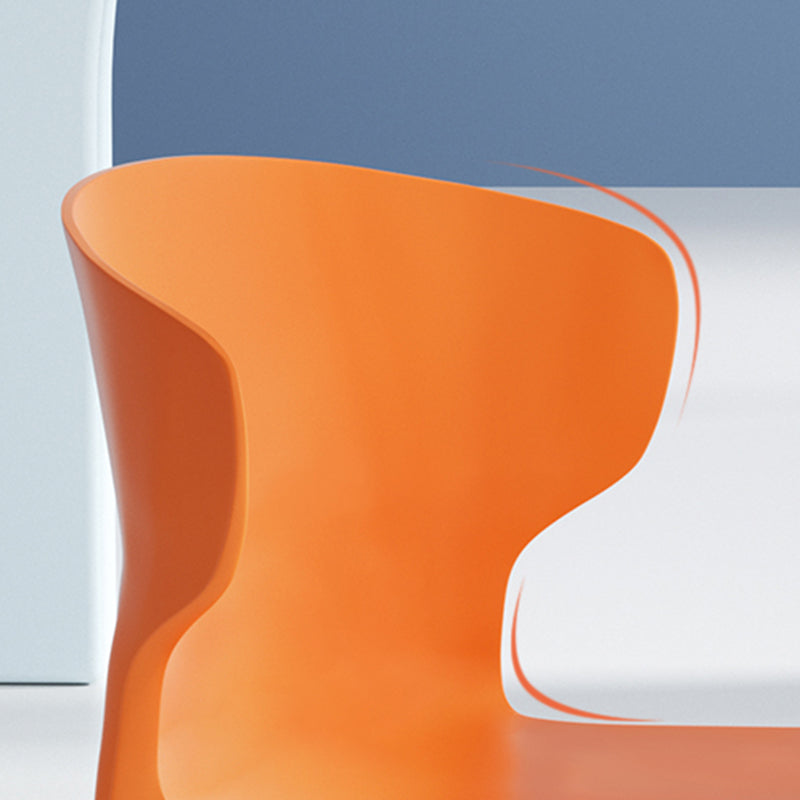 Scandinavian Style Plastic Dining Armless Chairs Wingback Chairs (Set of 4) Clearhalo ' kitchen&dining_furn' 'Dining Chairs' 'Dining Tables & Seating' 'dining_chair' 'furn' 'furn_dining_chair' 'Furniture' 'furniture_dining_chair' 'Kitchen & Dining Furniture' 'kitchen' 4140679