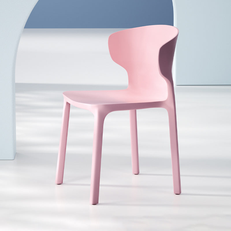 Scandinavian Style Plastic Dining Armless Chairs Wingback Chairs (Set of 4) Pink 1 Piece Clearhalo ' kitchen&dining_furn' 'Dining Chairs' 'Dining Tables & Seating' 'dining_chair' 'furn' 'furn_dining_chair' 'Furniture' 'furniture_dining_chair' 'Kitchen & Dining Furniture' 'kitchen' 4140686