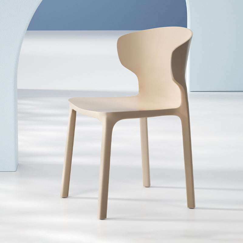 Scandinavian Style Plastic Dining Armless Chairs Wingback Chairs (Set of 4) Khaki 1 Piece Clearhalo ' kitchen&dining_furn' 'Dining Chairs' 'Dining Tables & Seating' 'dining_chair' 'furn' 'furn_dining_chair' 'Furniture' 'furniture_dining_chair' 'Kitchen & Dining Furniture' 'kitchen' 4140689