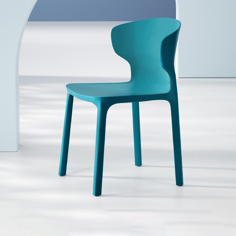 Scandinavian Style Plastic Dining Armless Chairs Wingback Chairs (Set of 4) Peacock Blue 1 Piece Clearhalo ' kitchen&dining_furn' 'Dining Chairs' 'Dining Tables & Seating' 'dining_chair' 'furn' 'furn_dining_chair' 'Furniture' 'furniture_dining_chair' 'Kitchen & Dining Furniture' 'kitchen' 4140692