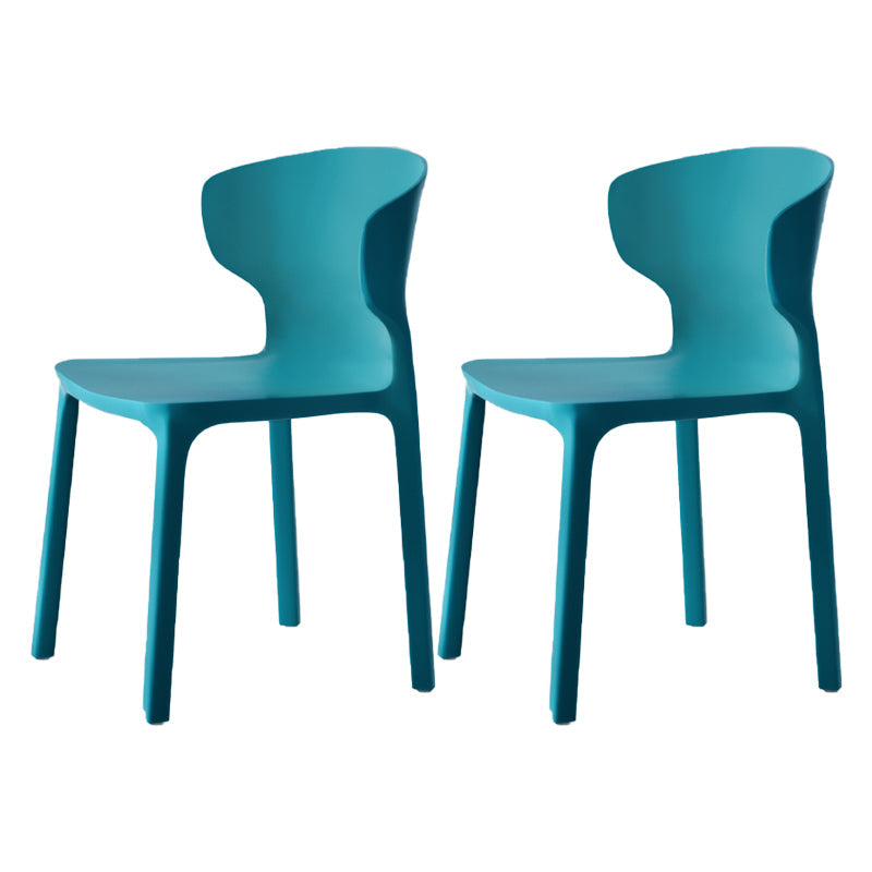 Scandinavian Style Plastic Dining Armless Chairs Wingback Chairs (Set of 4) Peacock Blue 2 Piece Set Clearhalo ' kitchen&dining_furn' 'Dining Chairs' 'Dining Tables & Seating' 'dining_chair' 'furn' 'furn_dining_chair' 'Furniture' 'furniture_dining_chair' 'Kitchen & Dining Furniture' 'kitchen' 4140693