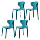 Scandinavian Style Plastic Dining Armless Chairs Wingback Chairs (Set of 4) Peacock Blue 4 Piece Set Clearhalo ' kitchen&dining_furn' 'Dining Chairs' 'Dining Tables & Seating' 'dining_chair' 'furn' 'furn_dining_chair' 'Furniture' 'furniture_dining_chair' 'Kitchen & Dining Furniture' 'kitchen' 4140694