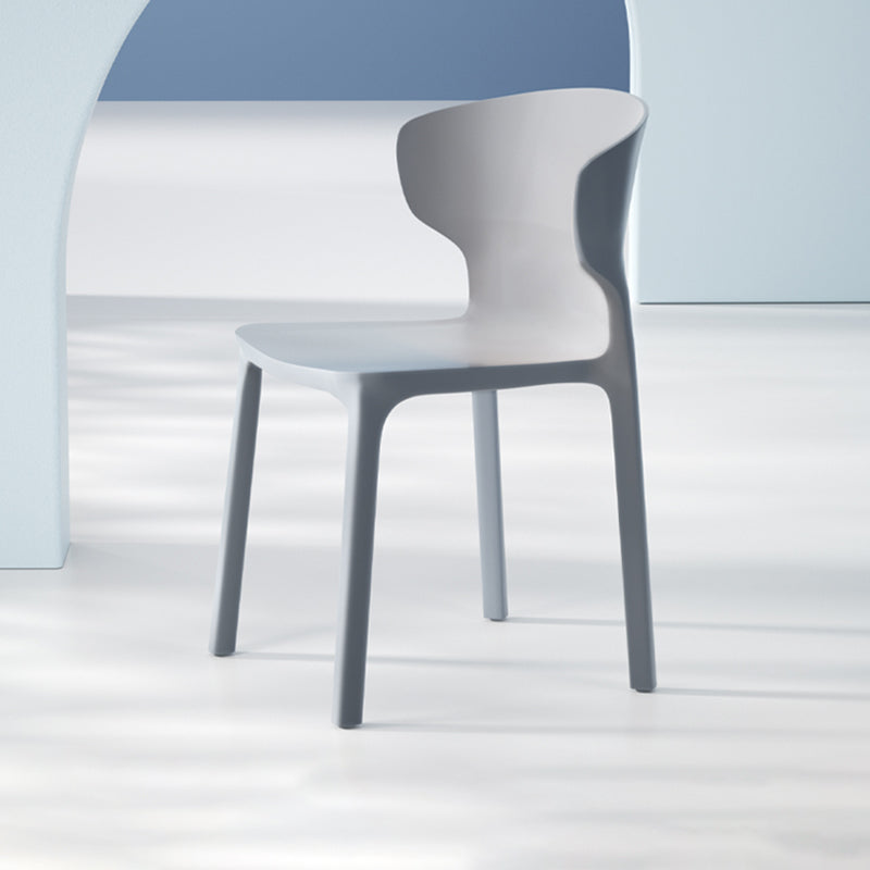 Scandinavian Style Plastic Dining Armless Chairs Wingback Chairs (Set of 4) Light Gray 1 Piece Clearhalo ' kitchen&dining_furn' 'Dining Chairs' 'Dining Tables & Seating' 'dining_chair' 'furn' 'furn_dining_chair' 'Furniture' 'furniture_dining_chair' 'Kitchen & Dining Furniture' 'kitchen' 4140698