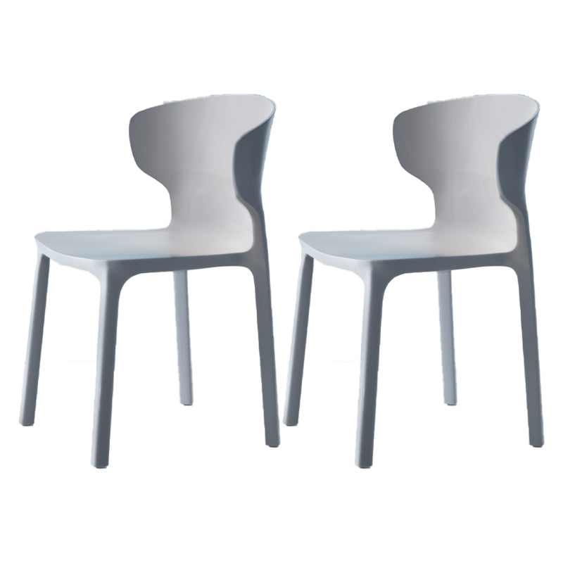 Scandinavian Style Plastic Dining Armless Chairs Wingback Chairs (Set of 4) Light Gray 2 Piece Set Clearhalo ' kitchen&dining_furn' 'Dining Chairs' 'Dining Tables & Seating' 'dining_chair' 'furn' 'furn_dining_chair' 'Furniture' 'furniture_dining_chair' 'Kitchen & Dining Furniture' 'kitchen' 4140699