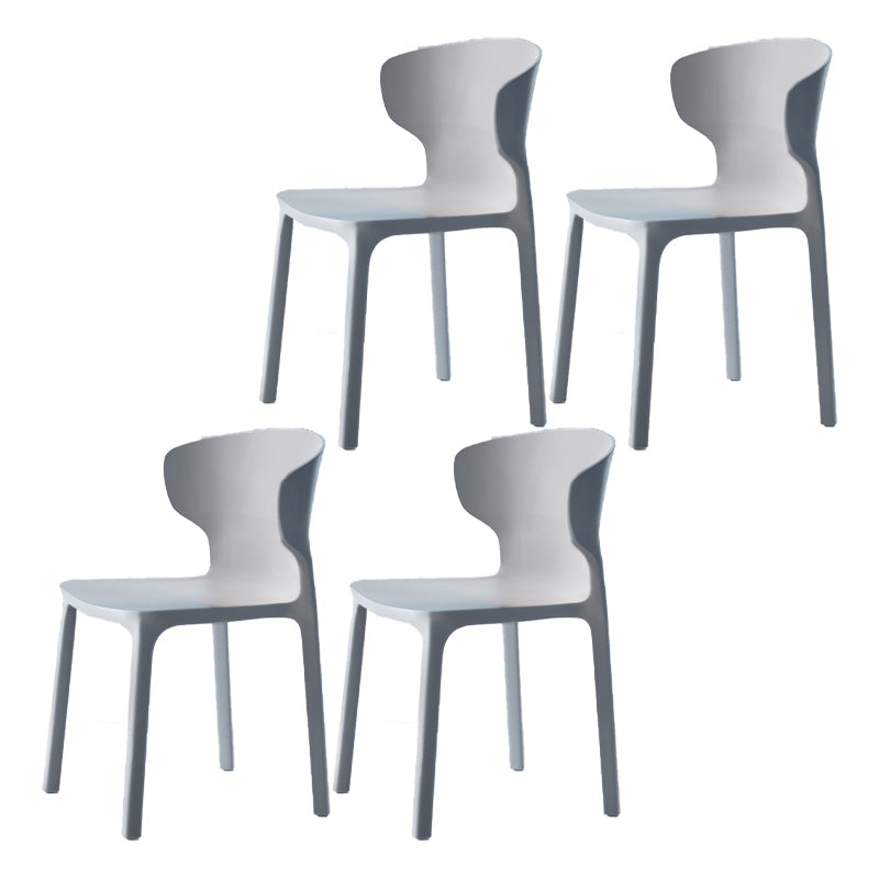 Scandinavian Style Plastic Dining Armless Chairs Wingback Chairs (Set of 4) Light Gray 4 Piece Set Clearhalo ' kitchen&dining_furn' 'Dining Chairs' 'Dining Tables & Seating' 'dining_chair' 'furn' 'furn_dining_chair' 'Furniture' 'furniture_dining_chair' 'Kitchen & Dining Furniture' 'kitchen' 4140700