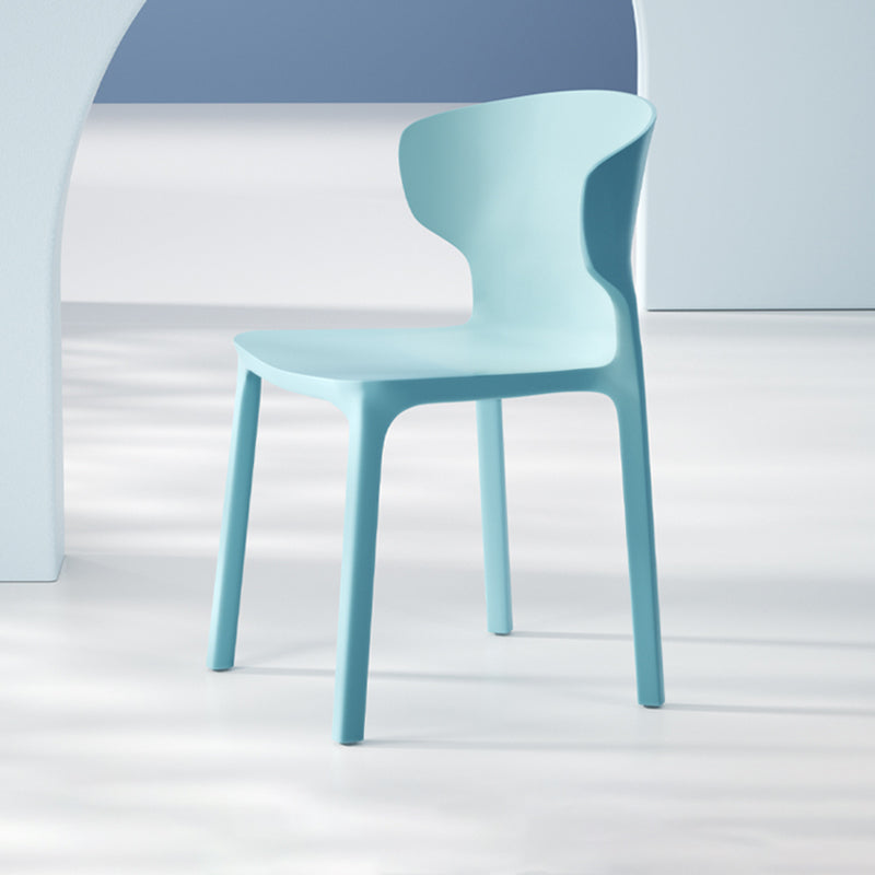 Scandinavian Style Plastic Dining Armless Chairs Wingback Chairs (Set of 4) Sky Blue 1 Piece Clearhalo ' kitchen&dining_furn' 'Dining Chairs' 'Dining Tables & Seating' 'dining_chair' 'furn' 'furn_dining_chair' 'Furniture' 'furniture_dining_chair' 'Kitchen & Dining Furniture' 'kitchen' 4140704