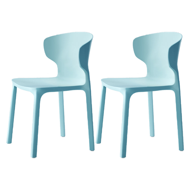 Scandinavian Style Plastic Dining Armless Chairs Wingback Chairs (Set of 4) Sky Blue 2 Piece Set Clearhalo ' kitchen&dining_furn' 'Dining Chairs' 'Dining Tables & Seating' 'dining_chair' 'furn' 'furn_dining_chair' 'Furniture' 'furniture_dining_chair' 'Kitchen & Dining Furniture' 'kitchen' 4140705