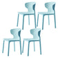 Scandinavian Style Plastic Dining Armless Chairs Wingback Chairs (Set of 4) Sky Blue 4 Piece Set Clearhalo ' kitchen&dining_furn' 'Dining Chairs' 'Dining Tables & Seating' 'dining_chair' 'furn' 'furn_dining_chair' 'Furniture' 'furniture_dining_chair' 'Kitchen & Dining Furniture' 'kitchen' 4140706