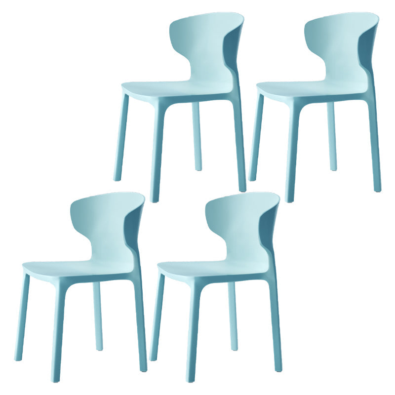 Scandinavian Style Plastic Dining Armless Chairs Wingback Chairs (Set of 4) Sky Blue 4 Piece Set Clearhalo ' kitchen&dining_furn' 'Dining Chairs' 'Dining Tables & Seating' 'dining_chair' 'furn' 'furn_dining_chair' 'Furniture' 'furniture_dining_chair' 'Kitchen & Dining Furniture' 'kitchen' 4140706