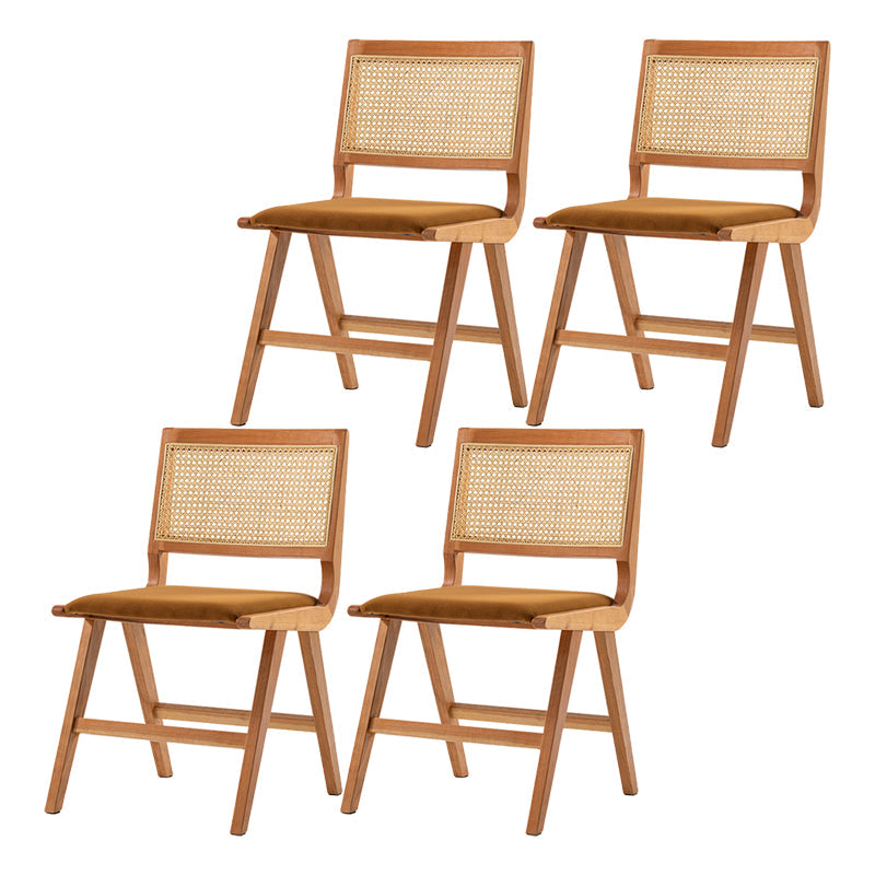 Traditional Style Dining Chairs Kitchen Armless Side Chairs with Wooden Legs Natural 4 Piece Set Clearhalo ' kitchen&dining_furn' 'Dining Chairs' 'Dining Tables & Seating' 'dining_chair' 'furn' 'furn_dining_chair' 'Furniture' 'furniture_dining_chair' 'Kitchen & Dining Furniture' 'kitchen' 4140712