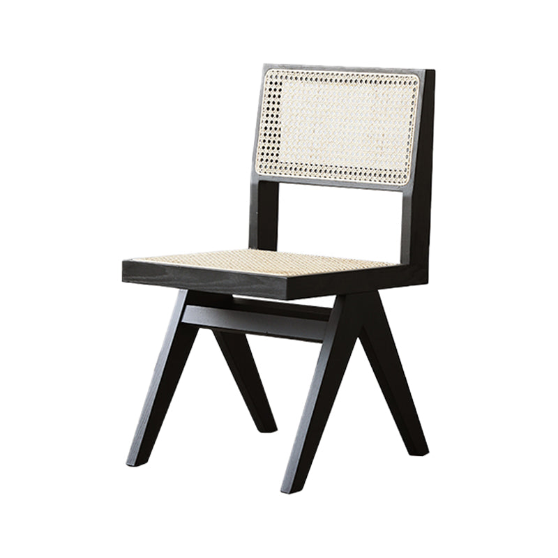 Traditional Style Dining Chairs Kitchen Armless Side Chairs with Wooden Legs Black 1 Piece Clearhalo ' kitchen&dining_furn' 'Dining Chairs' 'Dining Tables & Seating' 'dining_chair' 'furn' 'furn_dining_chair' 'Furniture' 'furniture_dining_chair' 'Kitchen & Dining Furniture' 'kitchen' 4140714