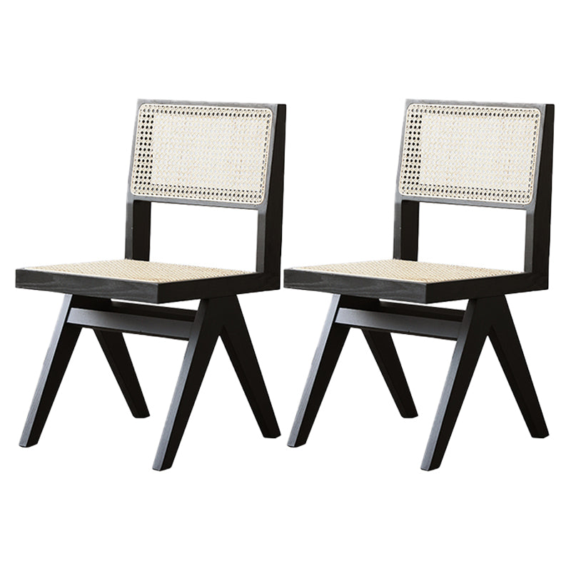 Traditional Style Dining Chairs Kitchen Armless Side Chairs with Wooden Legs Black 2 Piece Set Clearhalo ' kitchen&dining_furn' 'Dining Chairs' 'Dining Tables & Seating' 'dining_chair' 'furn' 'furn_dining_chair' 'Furniture' 'furniture_dining_chair' 'Kitchen & Dining Furniture' 'kitchen' 4140717