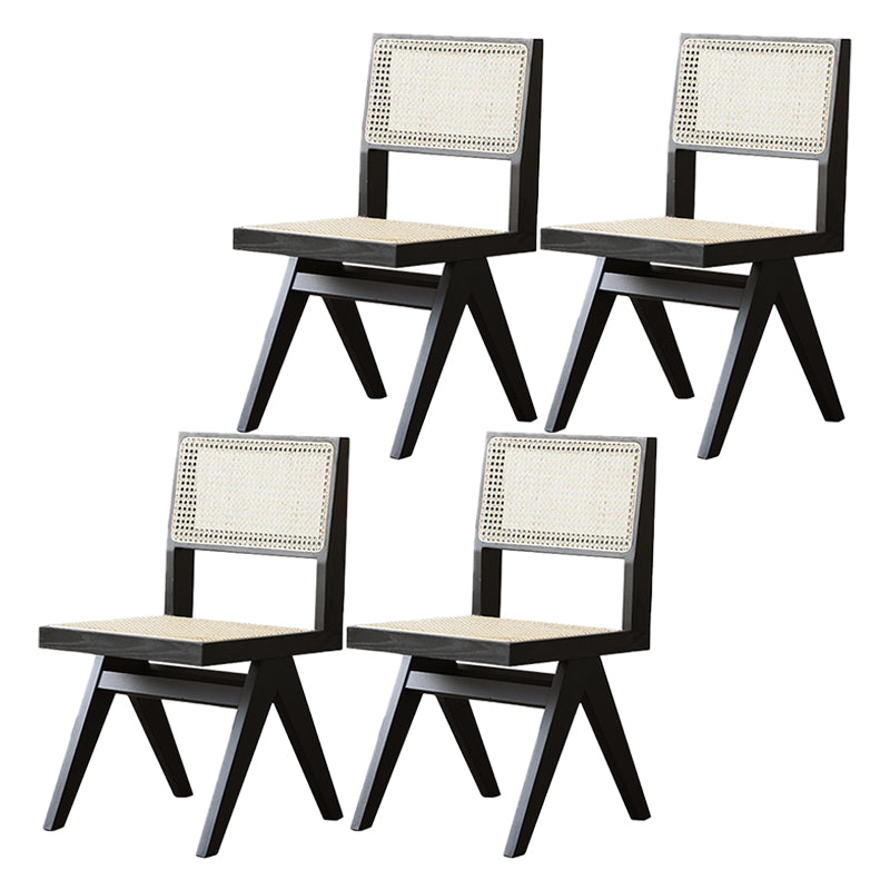 Traditional Style Dining Chairs Kitchen Armless Side Chairs with Wooden Legs Black 4 Piece Set Clearhalo ' kitchen&dining_furn' 'Dining Chairs' 'Dining Tables & Seating' 'dining_chair' 'furn' 'furn_dining_chair' 'Furniture' 'furniture_dining_chair' 'Kitchen & Dining Furniture' 'kitchen' 4140718