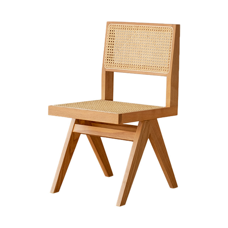 Traditional Style Dining Chairs Kitchen Armless Side Chairs with Wooden Legs Light Orange 1 Piece Clearhalo ' kitchen&dining_furn' 'Dining Chairs' 'Dining Tables & Seating' 'dining_chair' 'furn' 'furn_dining_chair' 'Furniture' 'furniture_dining_chair' 'Kitchen & Dining Furniture' 'kitchen' 4140720