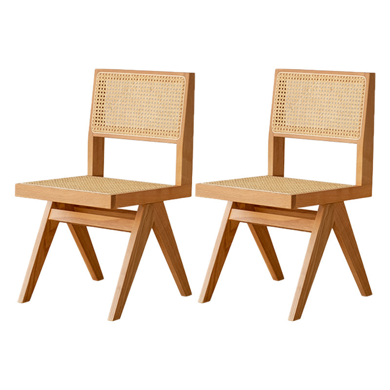 Traditional Style Dining Chairs Kitchen Armless Side Chairs with Wooden Legs Light Orange 2 Piece Set Clearhalo ' kitchen&dining_furn' 'Dining Chairs' 'Dining Tables & Seating' 'dining_chair' 'furn' 'furn_dining_chair' 'Furniture' 'furniture_dining_chair' 'Kitchen & Dining Furniture' 'kitchen' 4140722