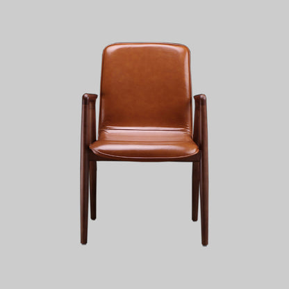 Traditional Style Dining Chair Kitchen Arm Single Chair with Wooden Legs Ginger Clearhalo ' kitchen&dining_furn' 'Dining Chairs' 'Dining Tables & Seating' 'dining_chair' 'furn' 'furn_dining_chair' 'Furniture' 'furniture_dining_chair' 'Kitchen & Dining Furniture' 'kitchen' 4140734